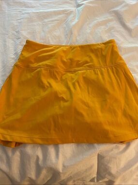 Yellow Athletic Mini Skirt with Wide Waistband